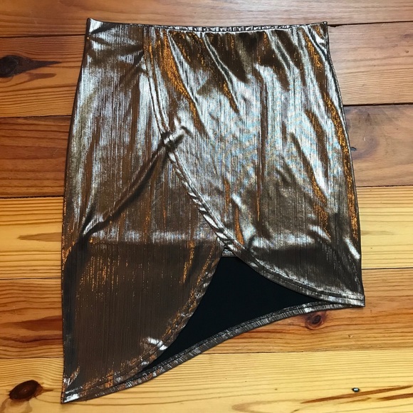 Venus Gold Faux Wrap Skirt, EUC, S - Picture 3 of 13